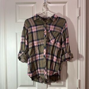 Thread & Supply Pink and Blue Plaid Shirt